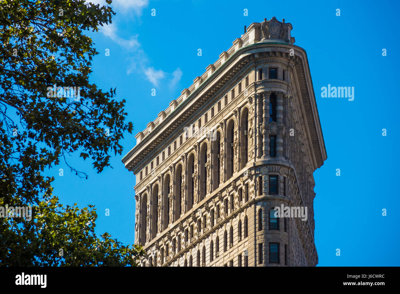 Close up Flat Iron building New York Manhattan stone and steel structure Stock Photo