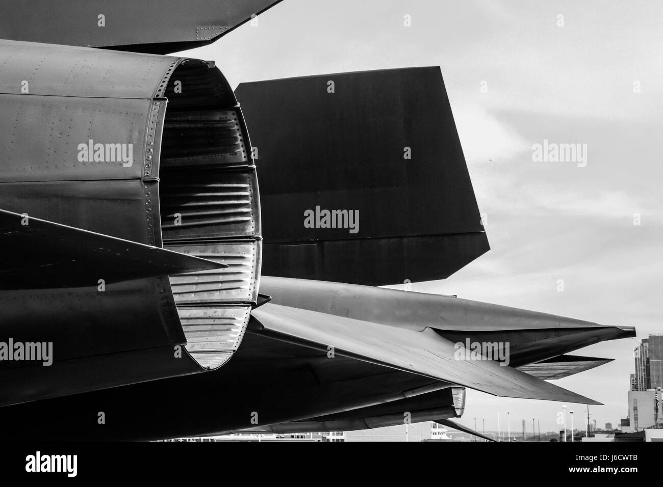 Extreme powerful jet engine turbo engine turbine black white Stock ...