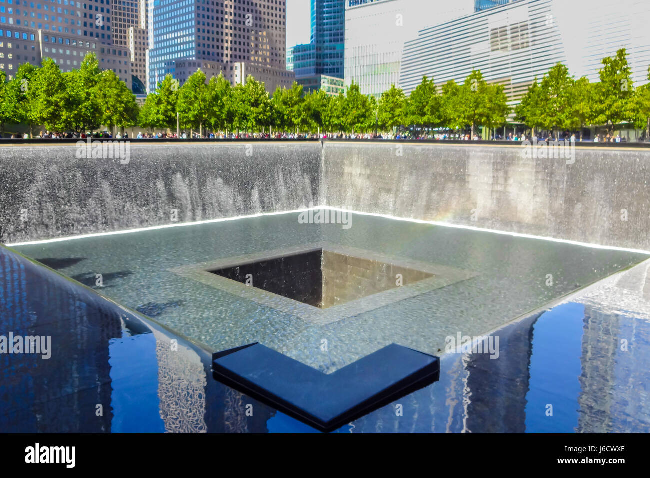 World Trade Center 911 9-11 Memorial New York Manhattan waterfall Stock ...