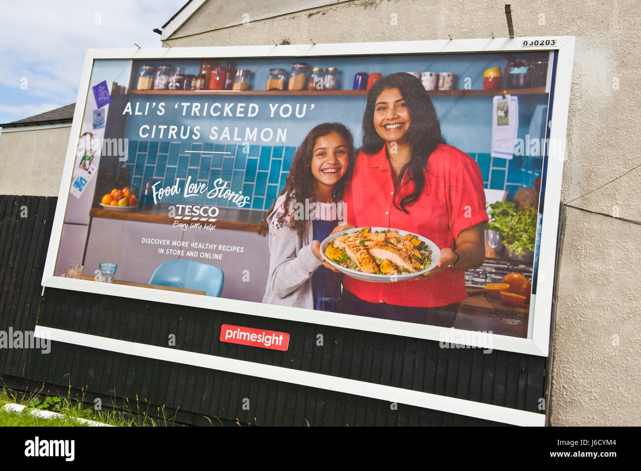 Tesco 48 sheet advertising billboard on Primesight site in Newport
