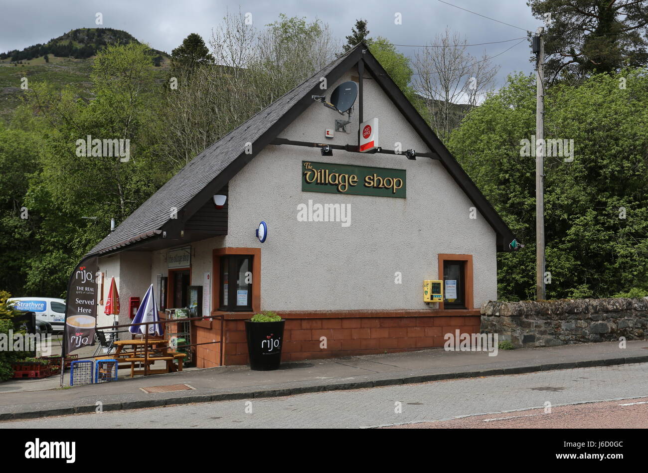 Exterior of the Village shop Strathyre Scotland May 2017 Stock Photo