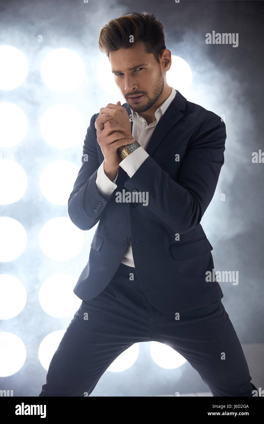 Male model wearing suit hi-res stock photography and images - Alamy