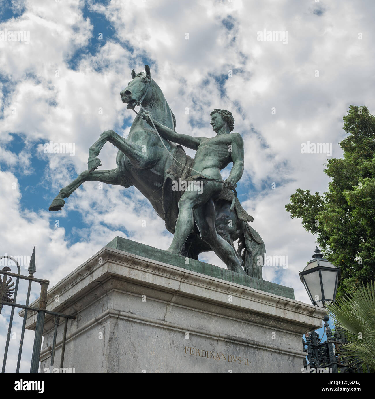 Statues of Russian bronze horses donated to the city by Tsar Nicola I in 1846 Naples Italy