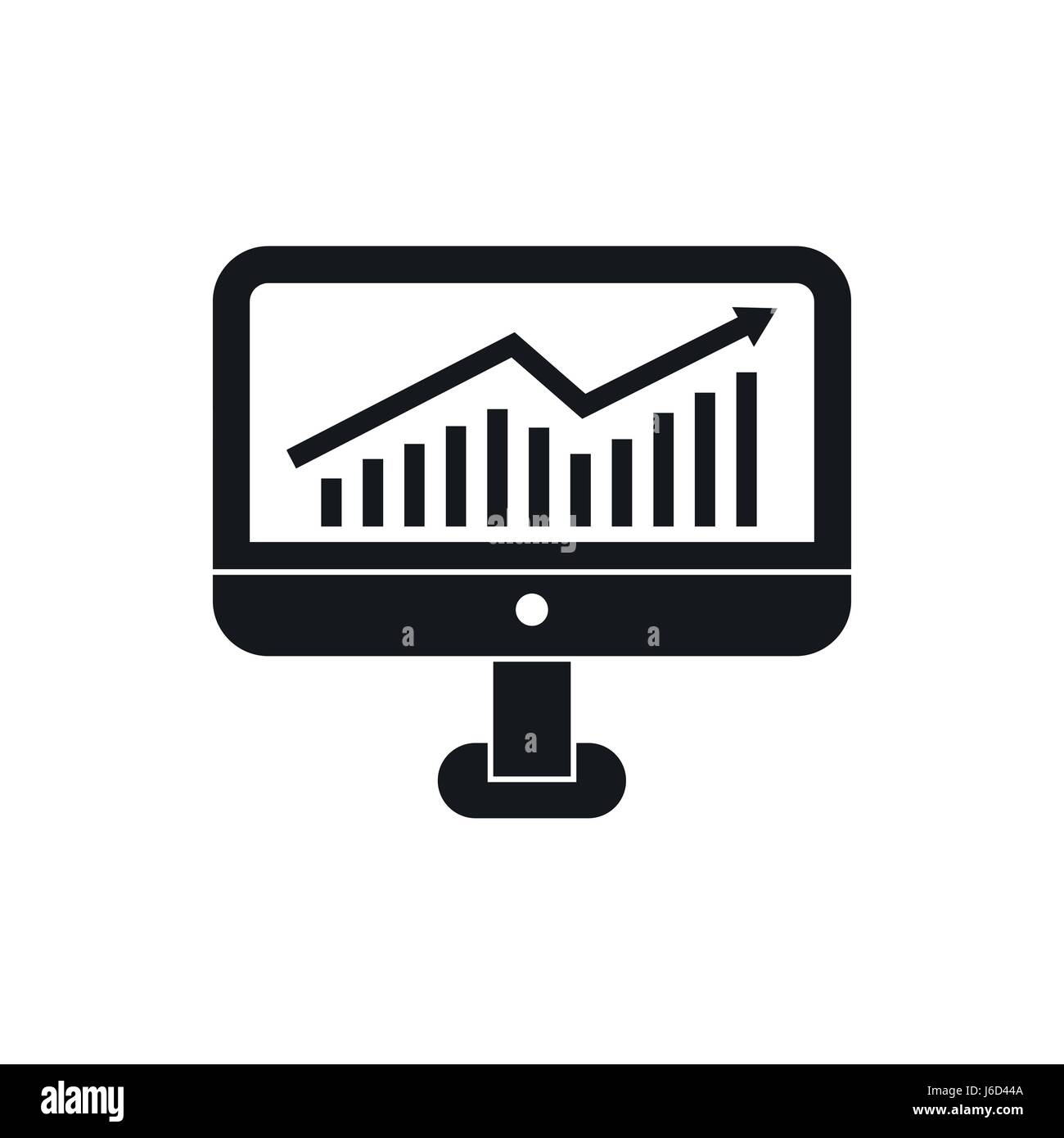 Growth graph on the computer monitor icon Stock Vector Image & Art - Alamy