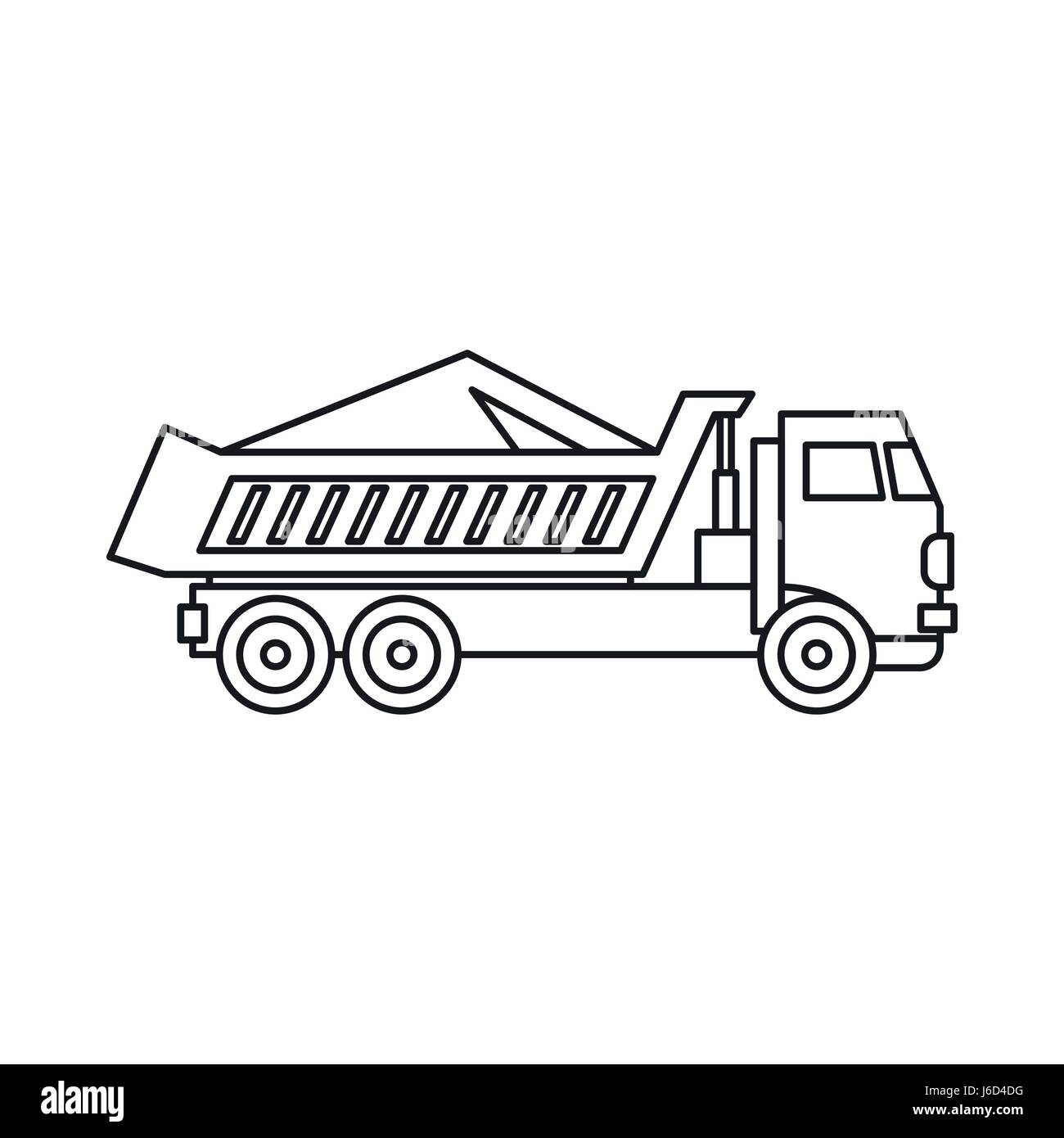 Dump truck icon, outline style Stock Vector Image & Art - Alamy