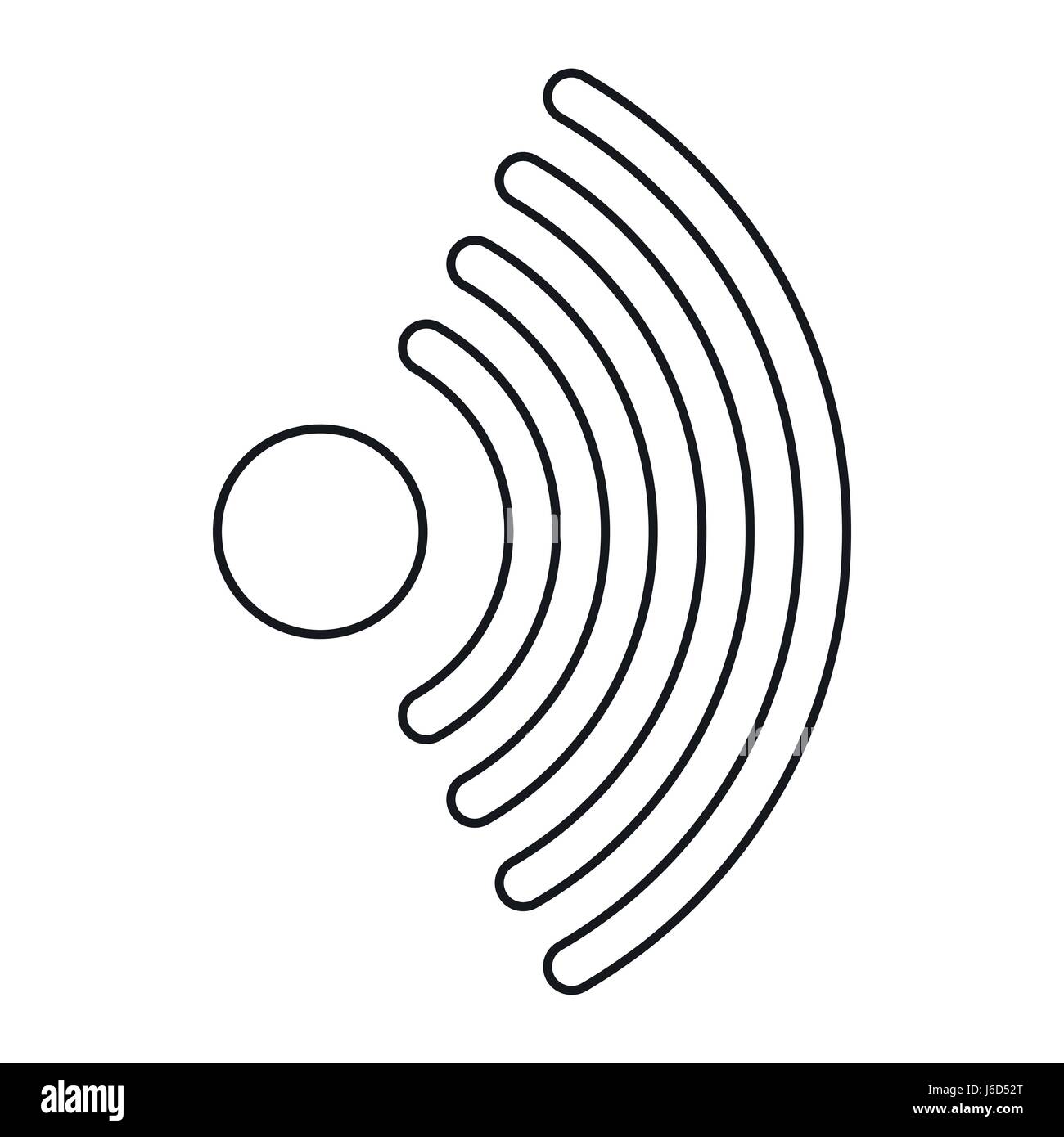Wireless network symbol icon, outline style Stock Vector Image & Art ...