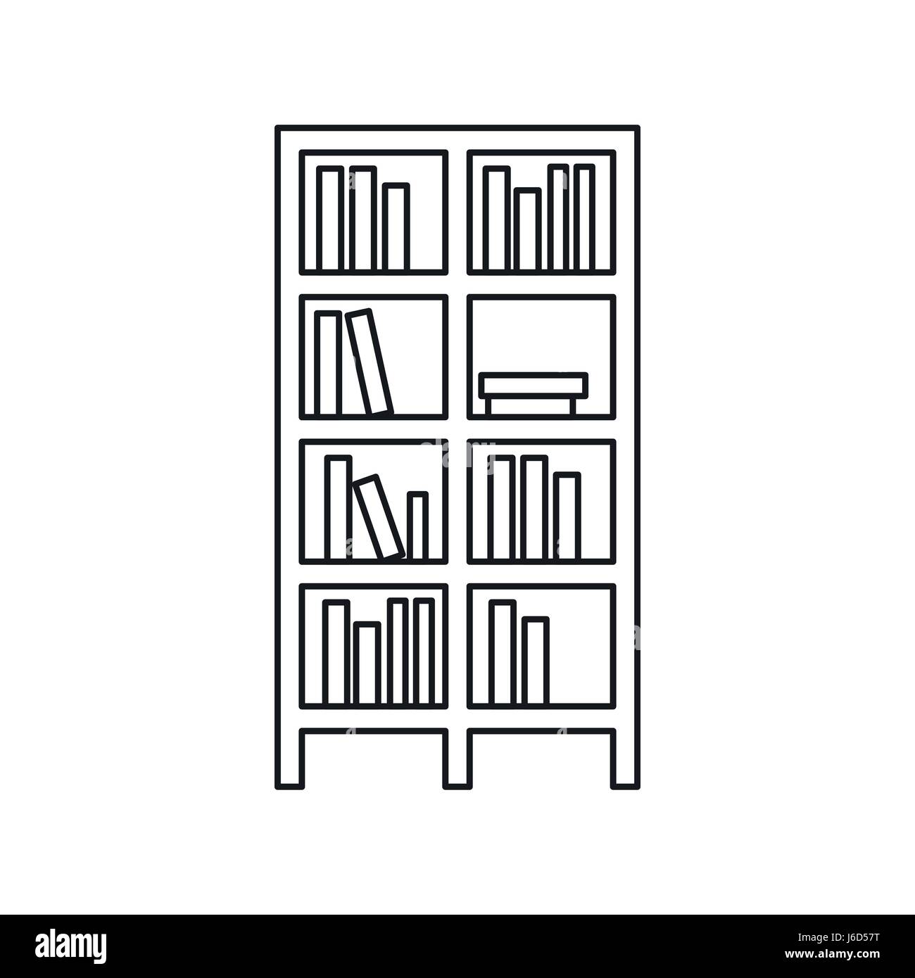 Bookcase icon in outline style Stock Vector Image & Art Alamy