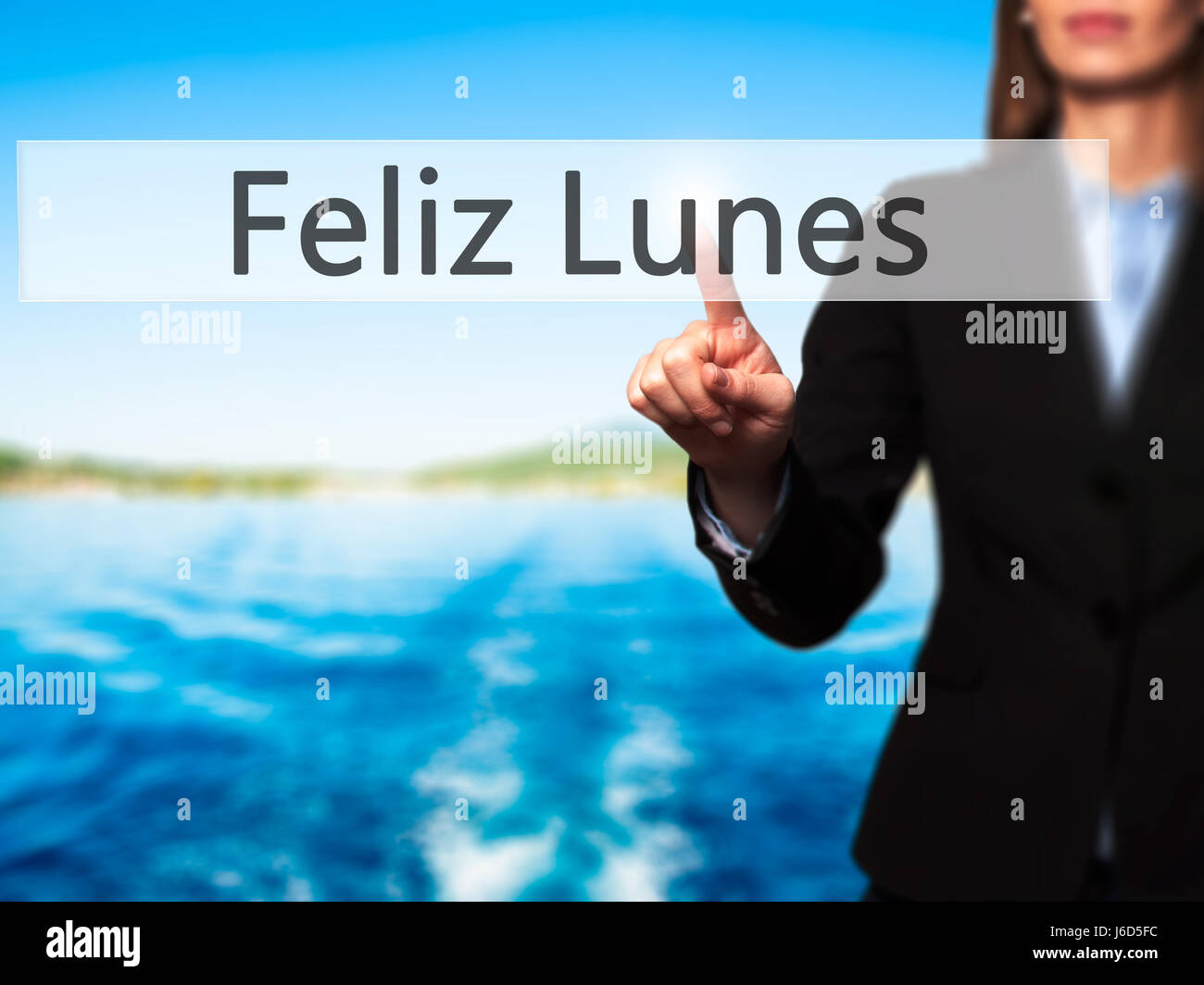 Feliz Lunes ブラック　七分袖プルオーバー Feliz Lunes Hand Lettering with Stars and Confetti on White