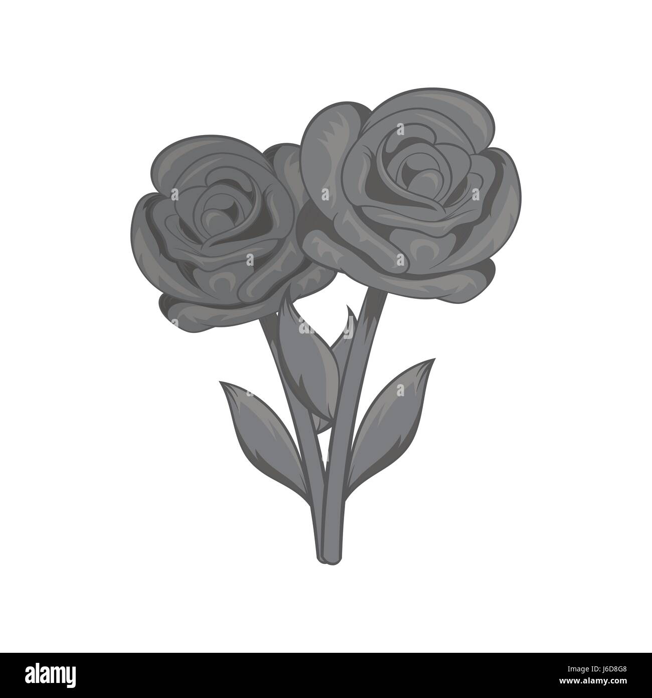 Flowers on grave icon, black monochrome style Stock Vector Image & Art