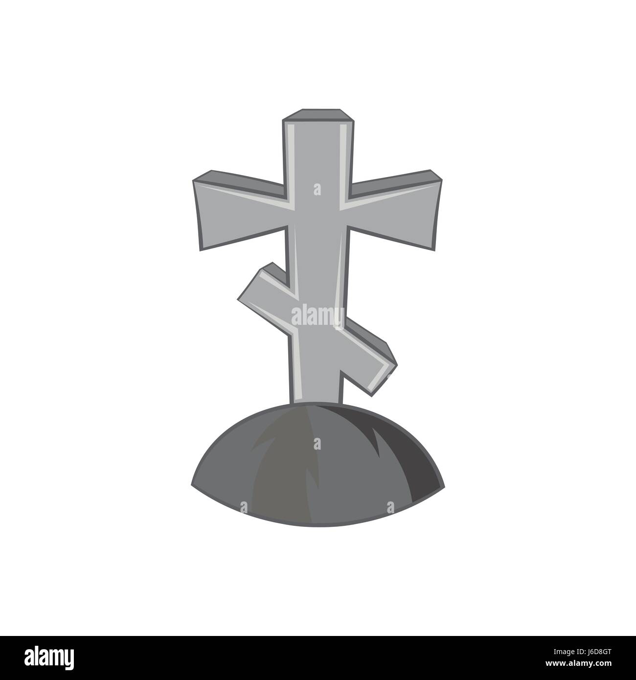 Grave cross icon, black monochrome style Stock Vector