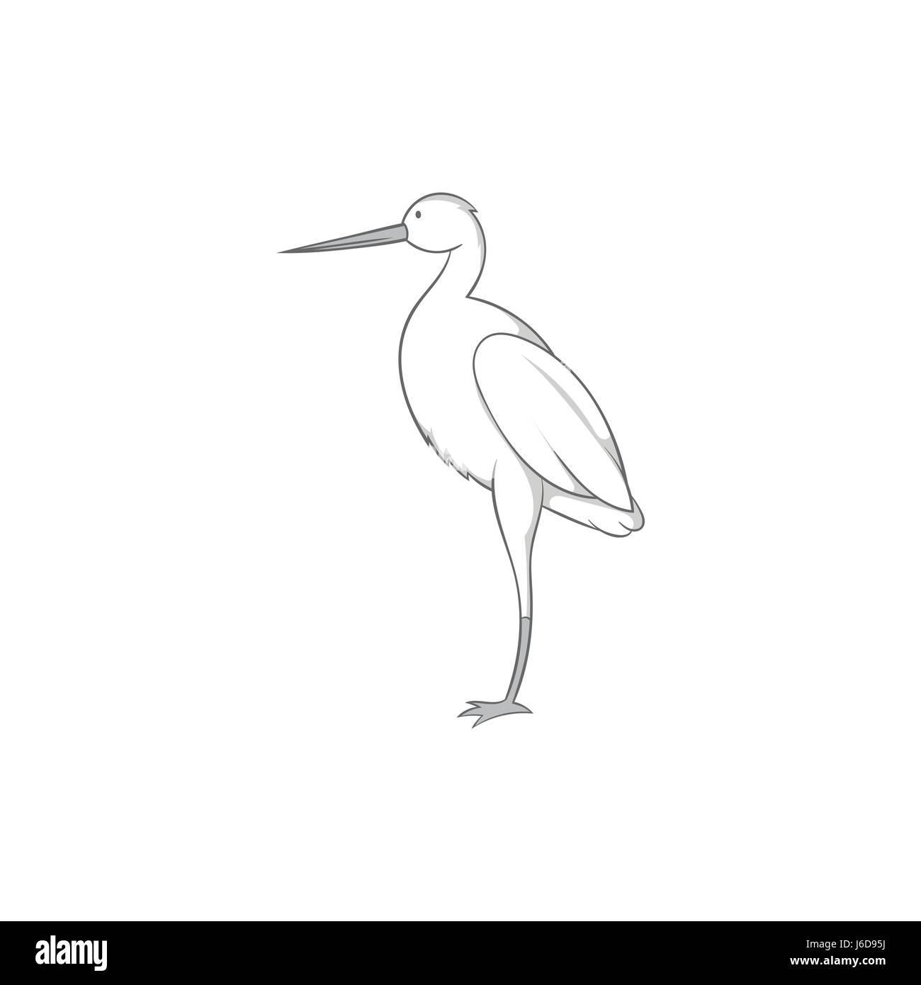 Stork icon, black monochrome style Stock Vector