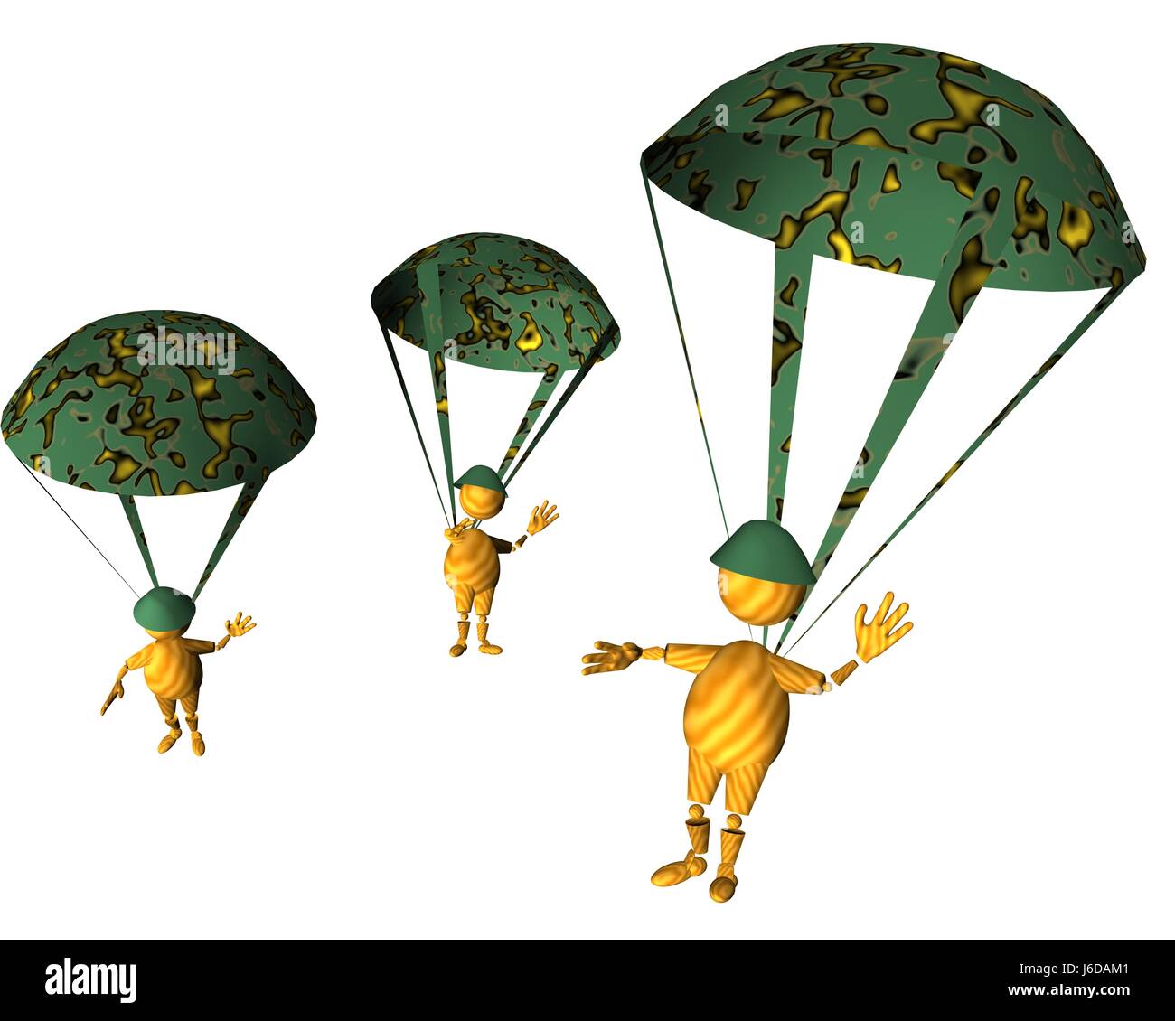 Army Force Parachute Military Parachutes Strength Men Man Art Isolated