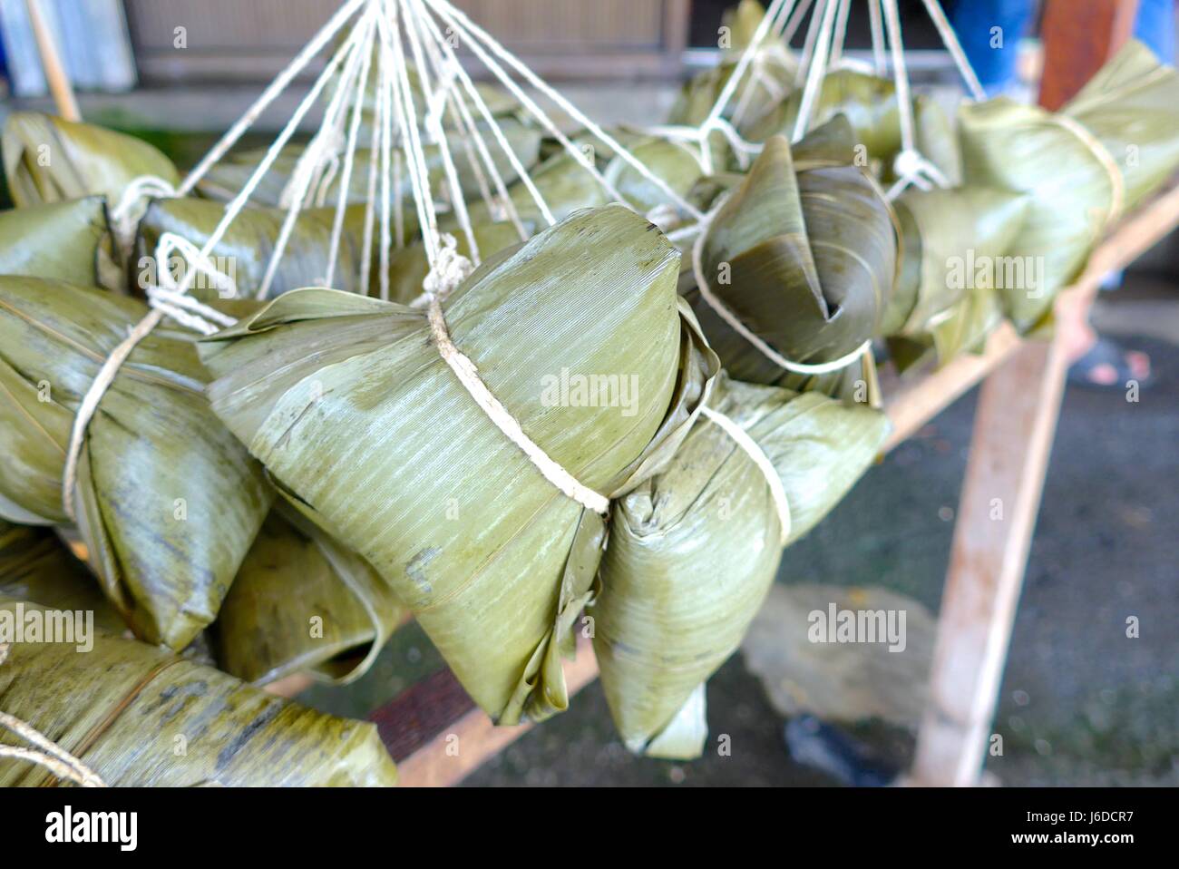 Rice dumplings closeup in Taiwan Stock Photo