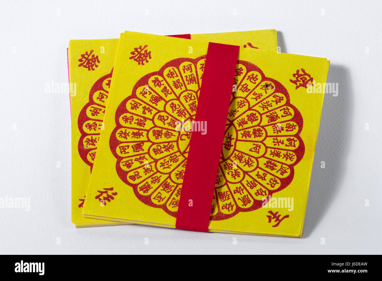 Chinese Joss Paper, Tradition for passed away ancestor's spirits Stock