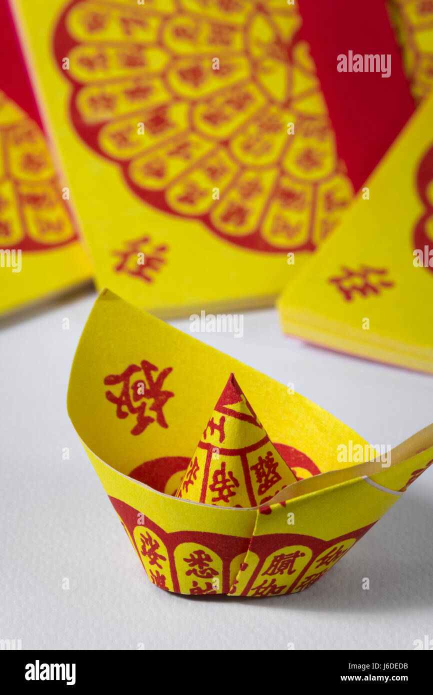 Joss paper and chinese gold Royalty Free Vector Image