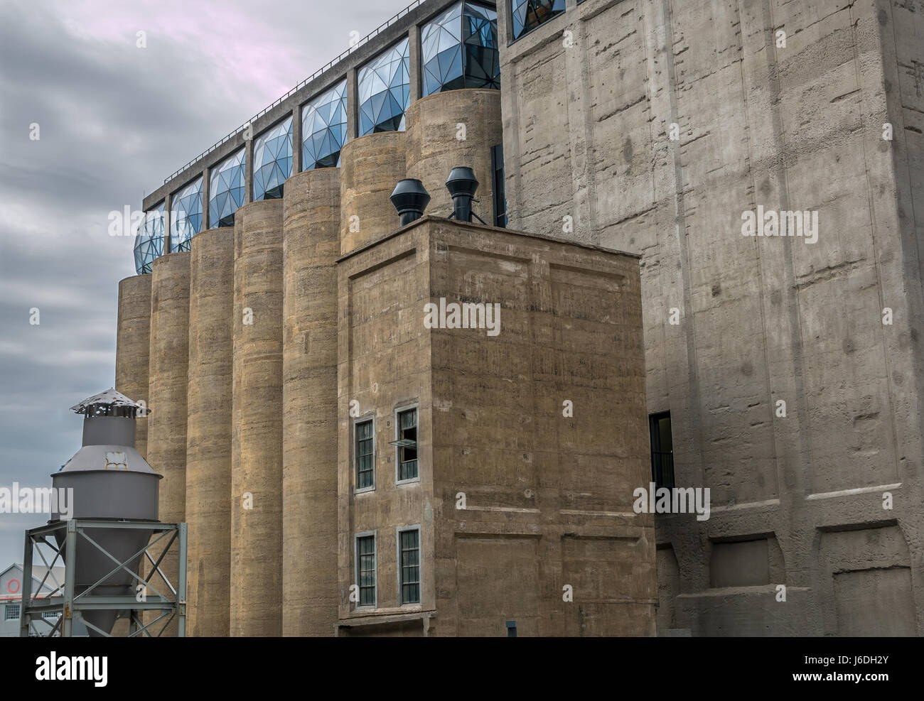 Converted grain store, V & A Waterfront, Cape Town, South Africa, now a luxury hotel, called The Silo Stock Photo