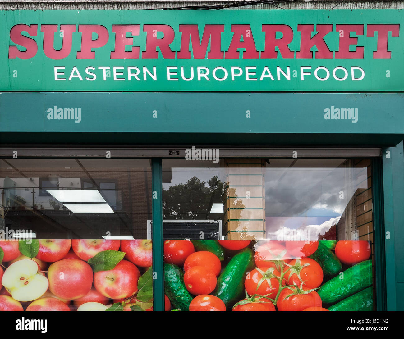 Eastern European Food supermarket in south east London, U.K. Stock Photo