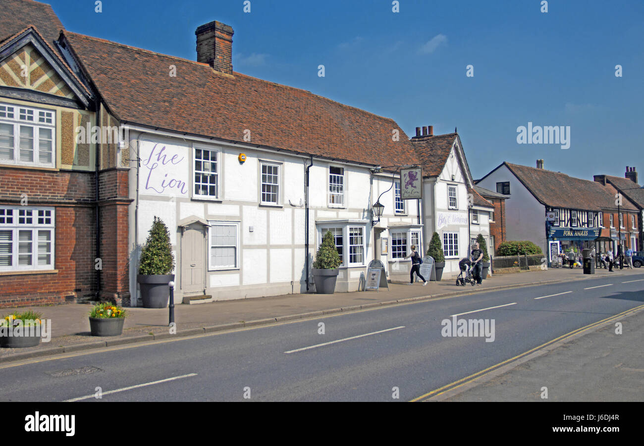 Earls Colne, High Street, Essex, Lion Pub & Restaurant Stock Photo Alamy
