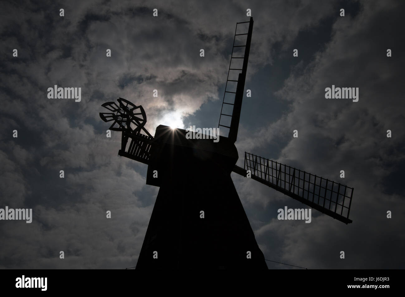 Rayleigh Windmill in Silhouette Stock Photo