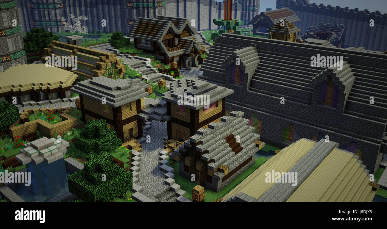 Structures of buildings in a small town during the day Stock Photo - Alamy