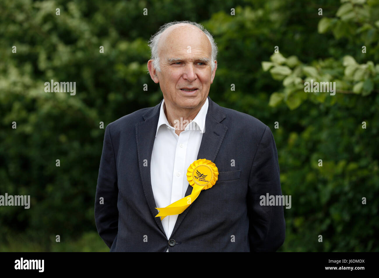Liberal Democrat candidate Vince Cable out campaigning in Twickenham ahead of Britain's upcoming General Election in June 2017 Stock Photo