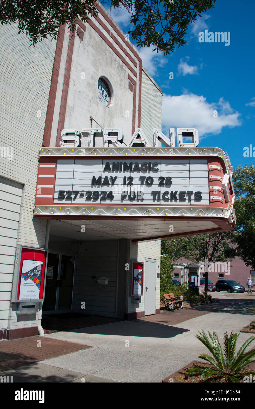 South Carolina, historic port city of Georgetown. The third oldest city in South Carolina, founded in 1729. Old Strand Theater on Front Street. Stock Photo