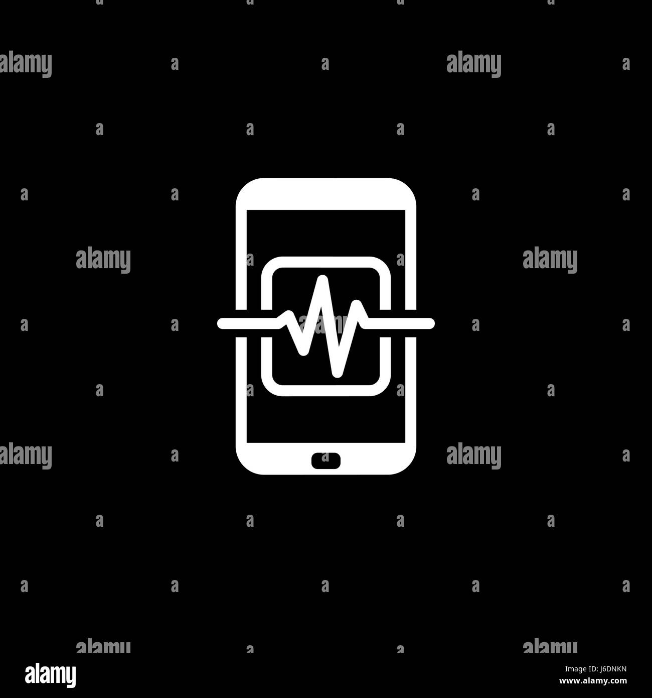 Mobile Medical Supervision Icon. Flat Design. Isolated Illustration. Stock Vector
