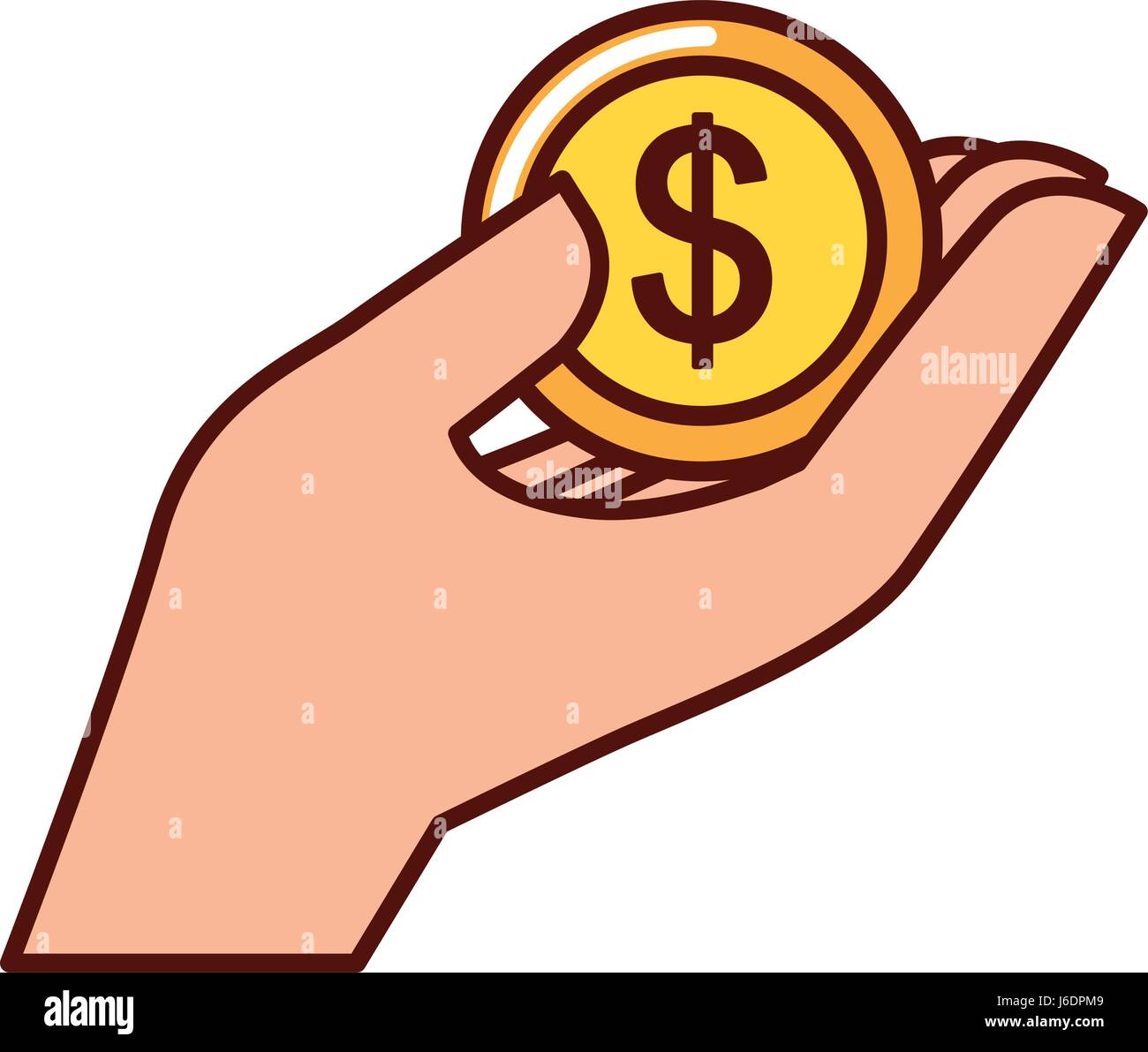 hand human with coin money dollar icon Stock Vector Image & Art - Alamy