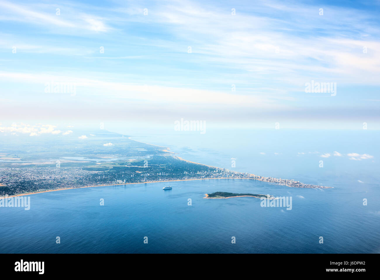 Panoramic view of the city Punta del Este from Punta Ballena, Uruguay atlantic coast Stock Photo