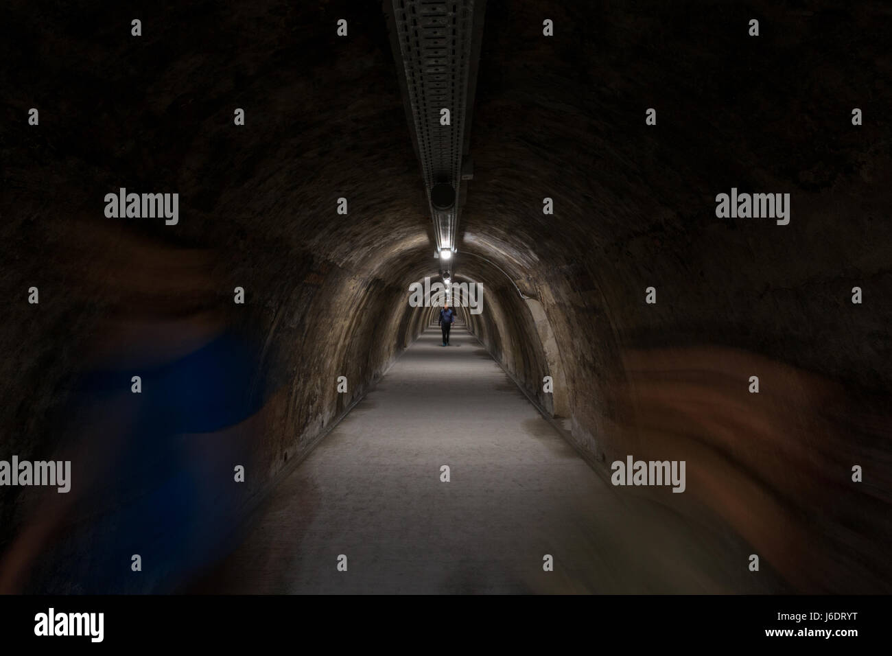 Zagreb city underground tunnel during White Nights festival, Croatia Stock Photo