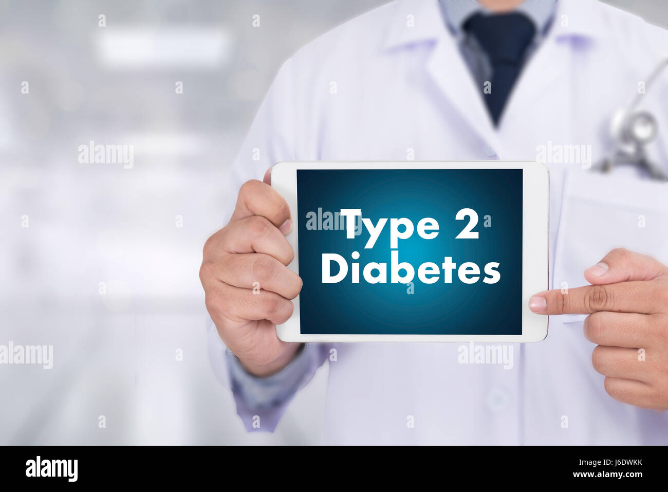 type 2 diabetes doctor a test disease health medical concept Stock