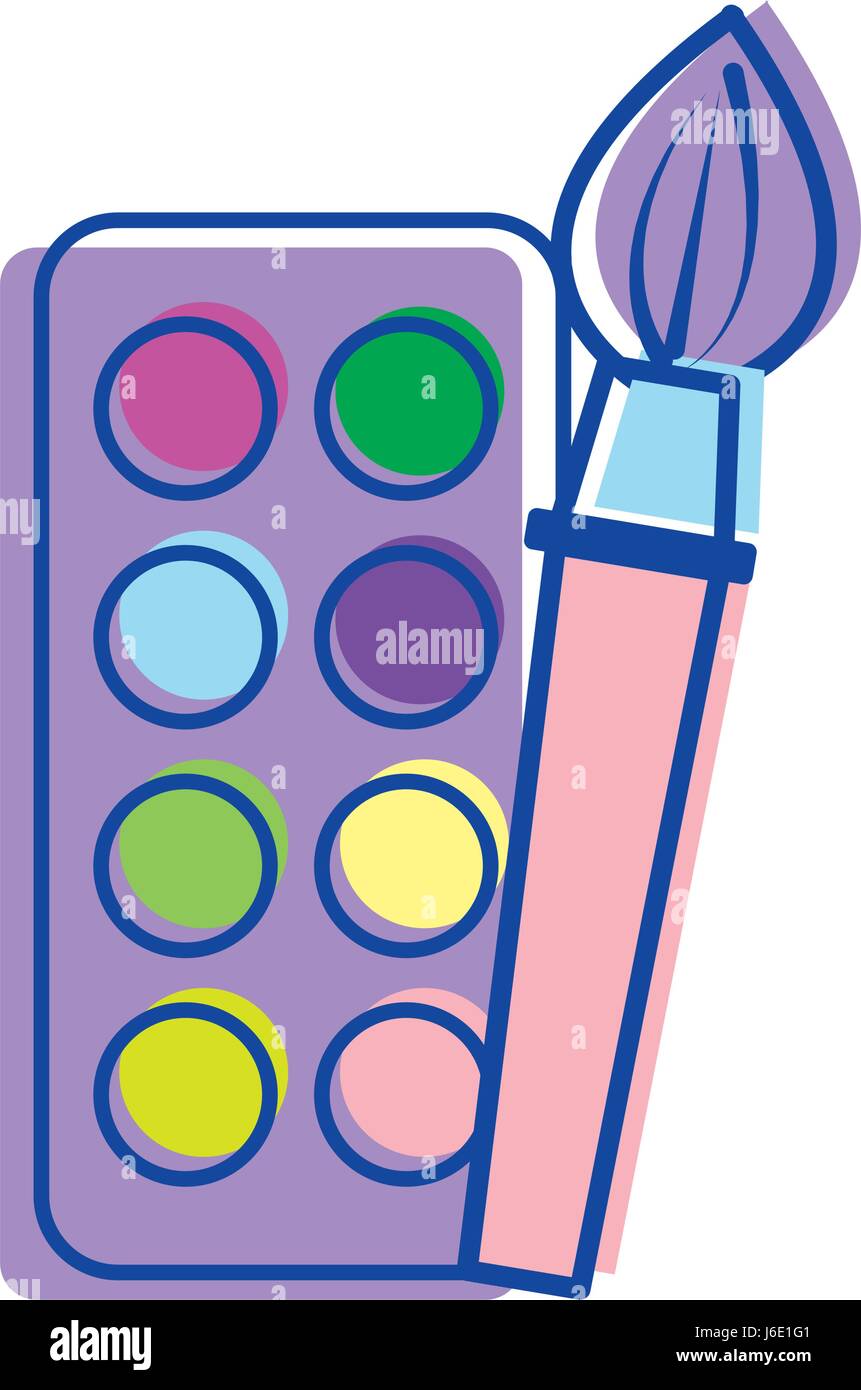 paint palette with brush art tool Stock Vector Image & Art - Alamy