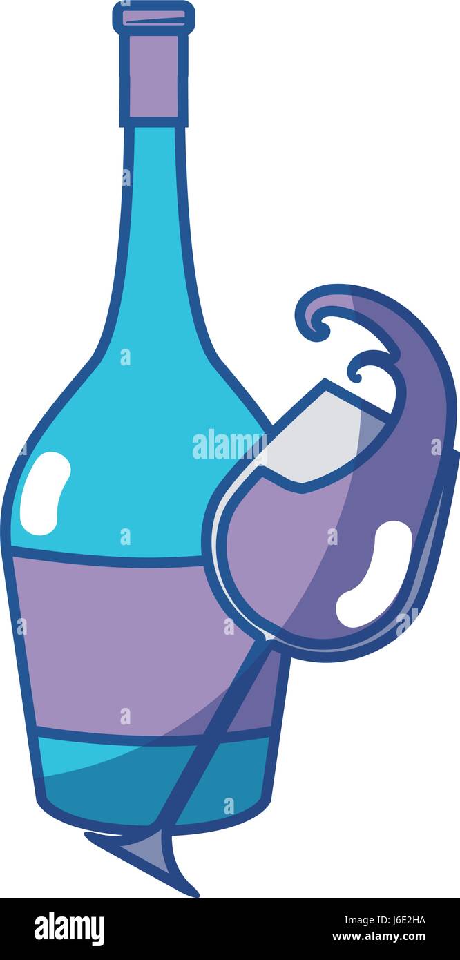 glass splashing and bottle of wine icon Stock Vector Image & Art - Alamy