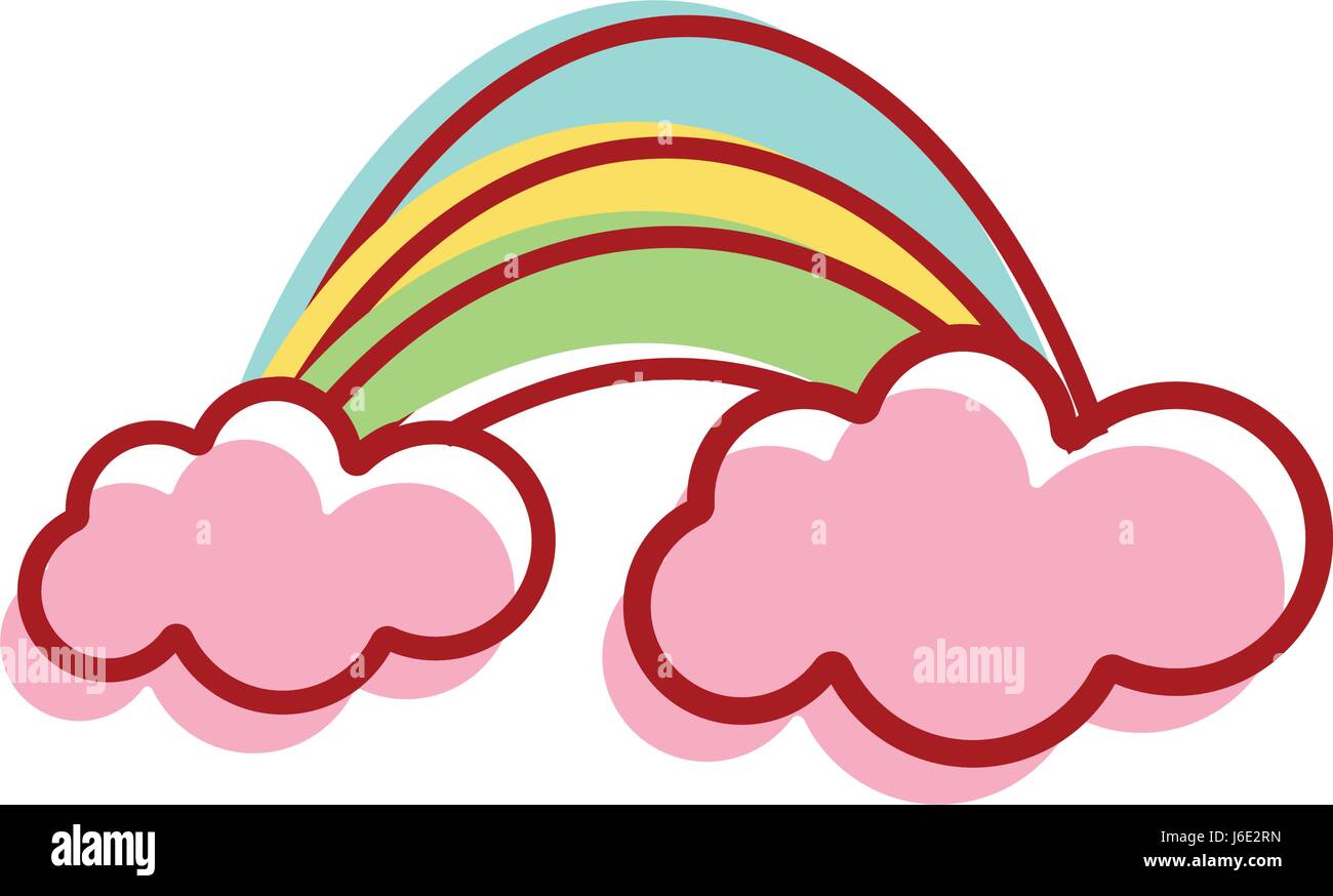 beauty rainbow with clouds image Stock Vector Image & Art - Alamy