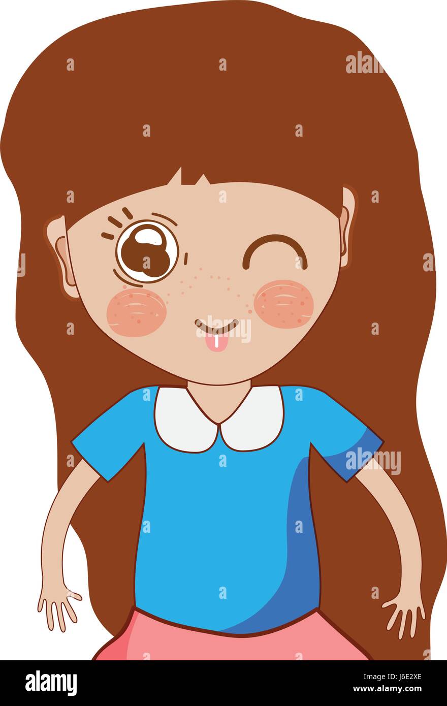 Pretty Girl With Hairstyle And Casual Wear Stock Vector Art