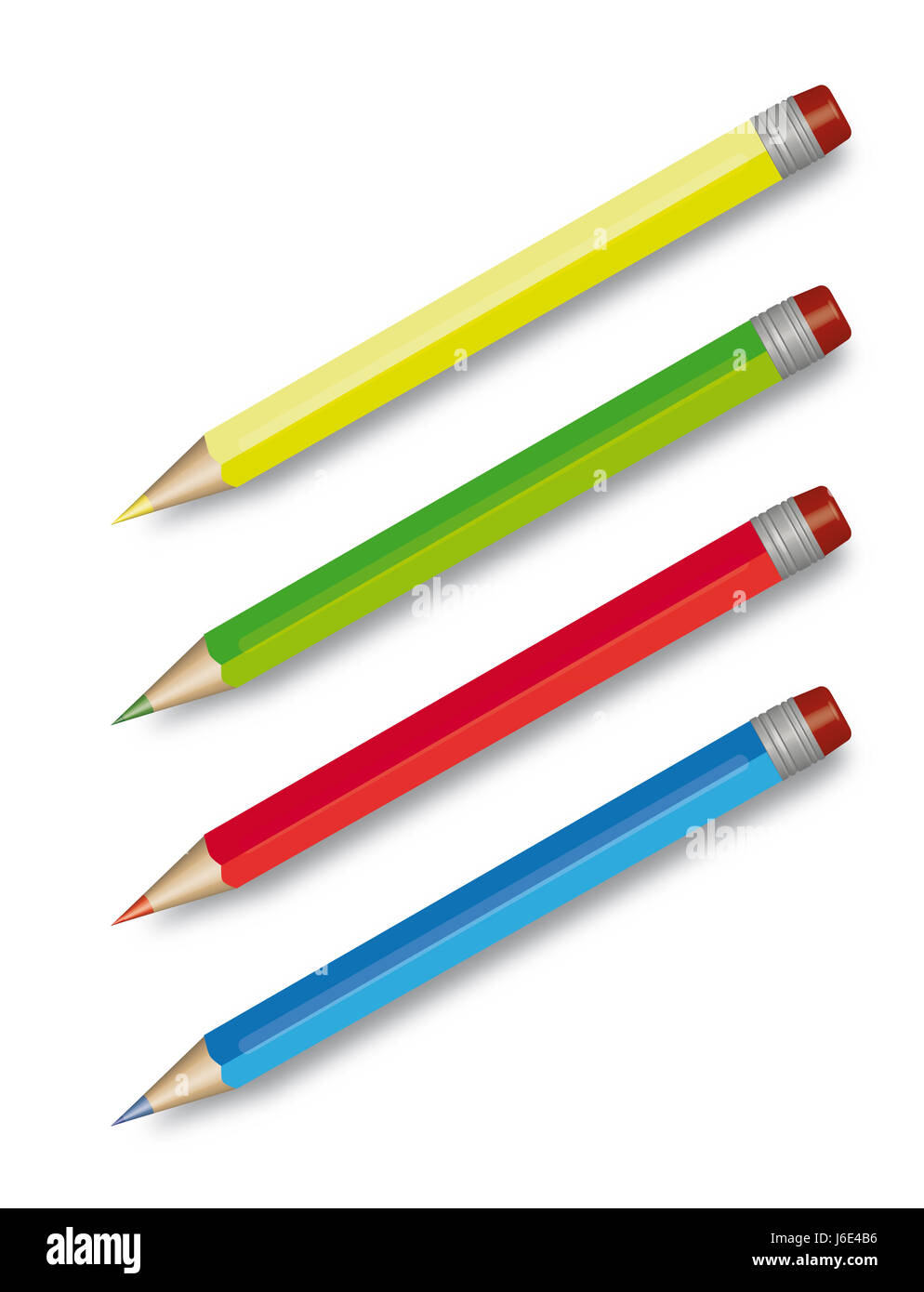 office supplies letter writing utensil crayon blue colour graphic green Stock Photo