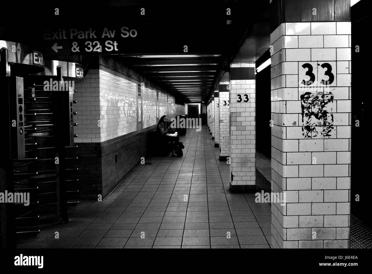 New York city subway station on 32th st Stock Photo