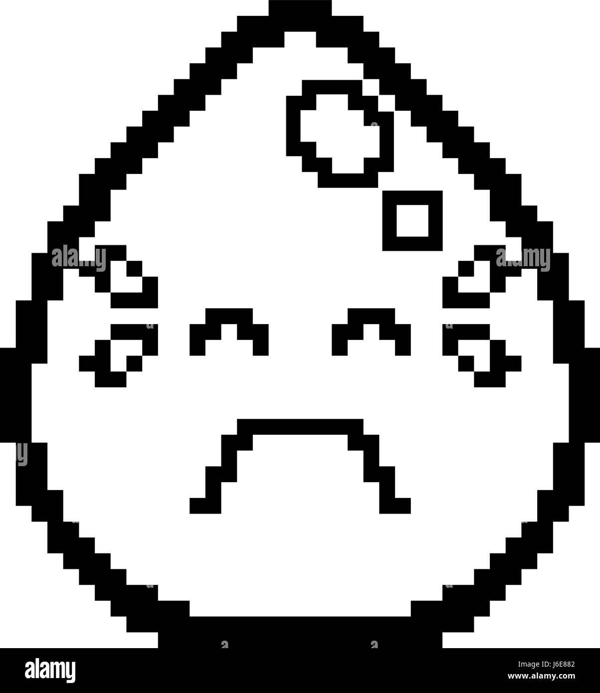 An illustration of a water drop crying in an 8-bit cartoon style Stock ...