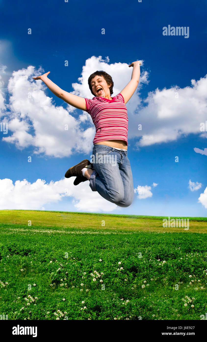 Bouncing Jump Spring woman health spring bouncing bounces hop skipping frisks jumping jump ...