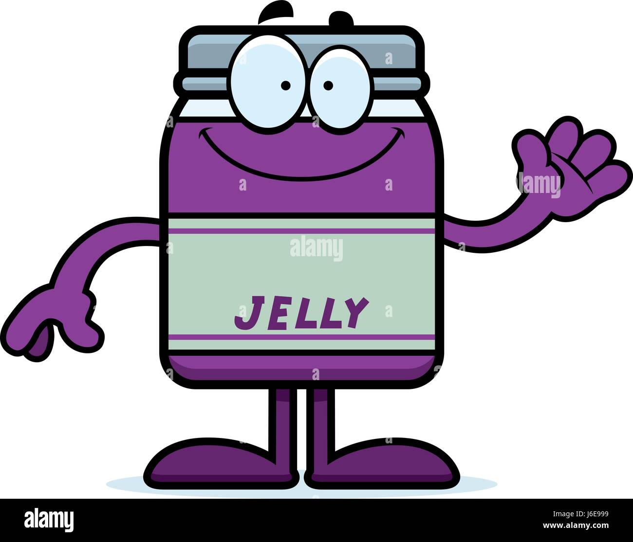 A cartoon illustration of a jelly jar waving Stock Vector Image & Art