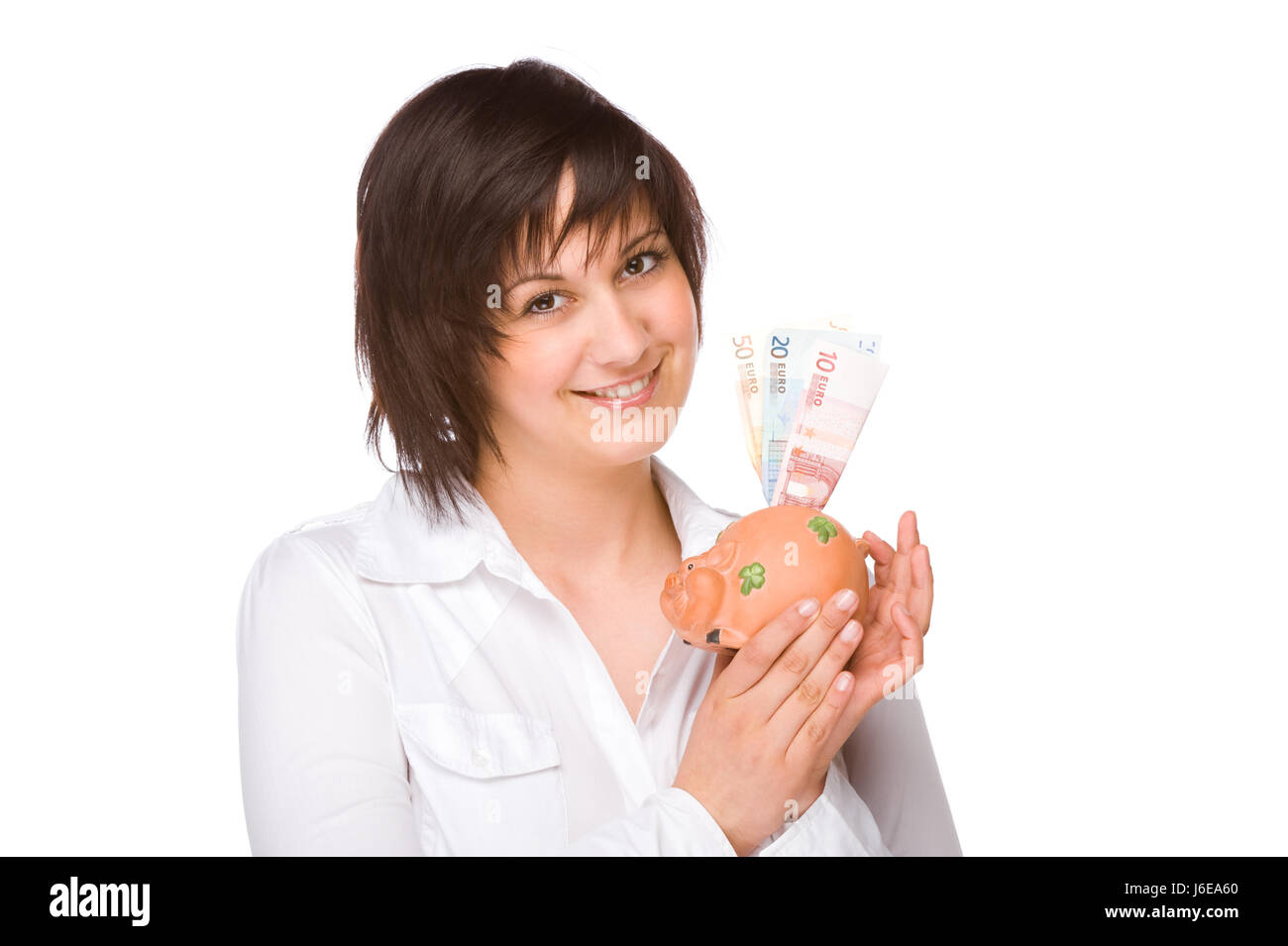 woman with piggy bank Stock Photo - Alamy