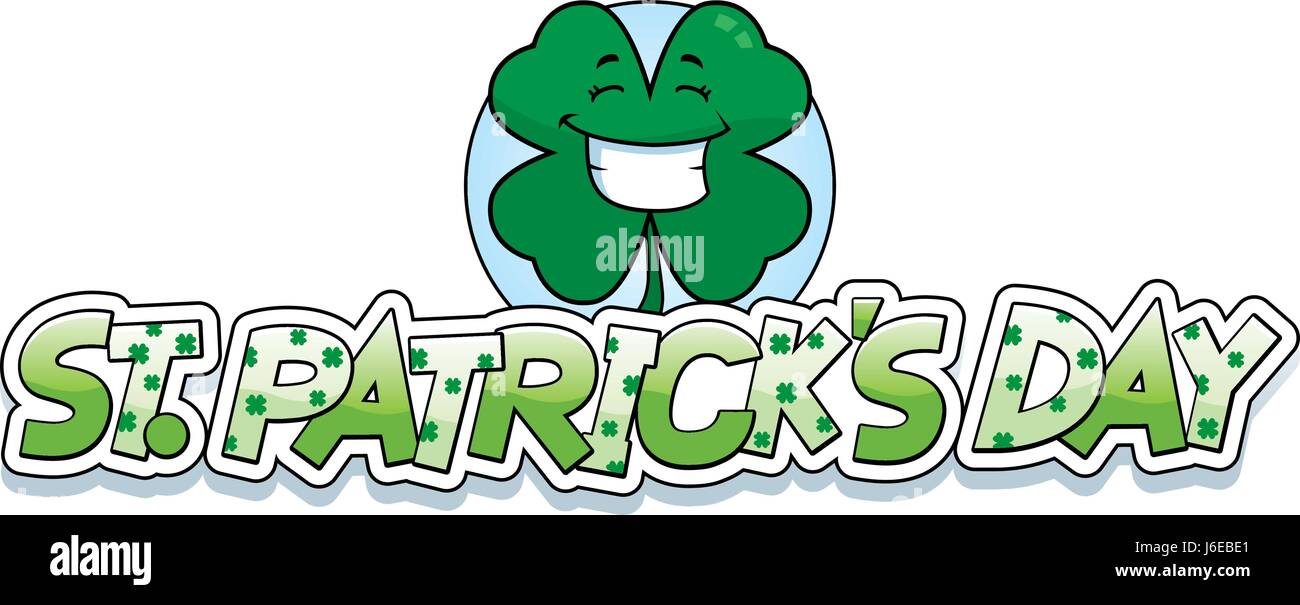 A Cartoon Illustration Of A Shamrock In A St Patrick S Day Themed Stock Vector Image Art Alamy