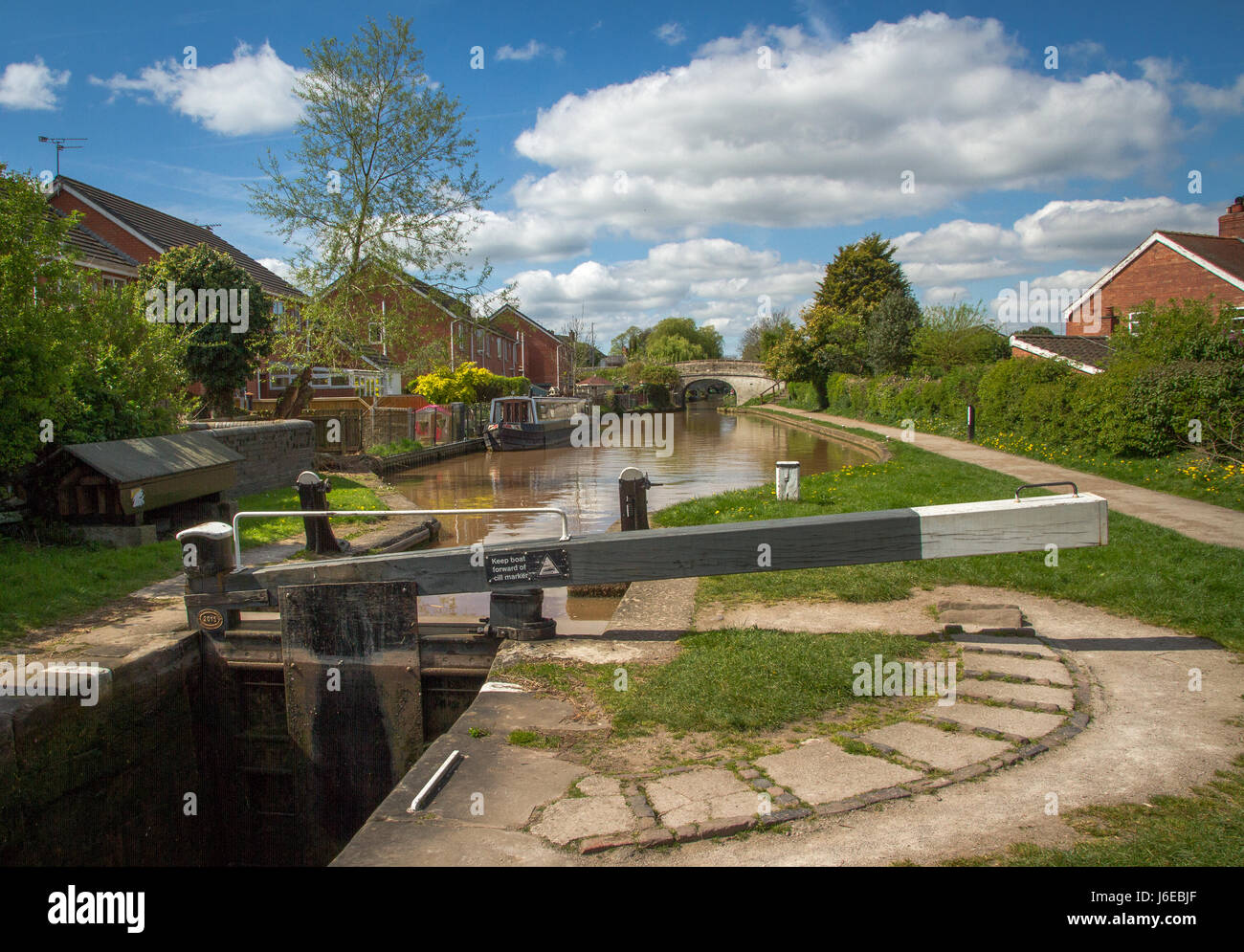 Cheshire canal barge narrow boat UK Stock Photo