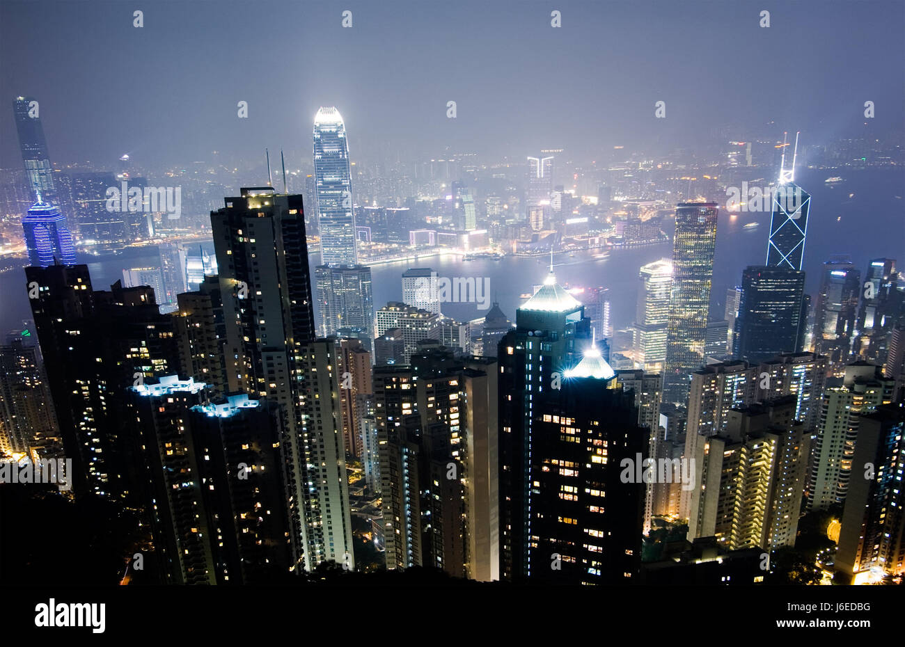 View of city town skyline home flat apartment skyscrapers skyscraper building ...