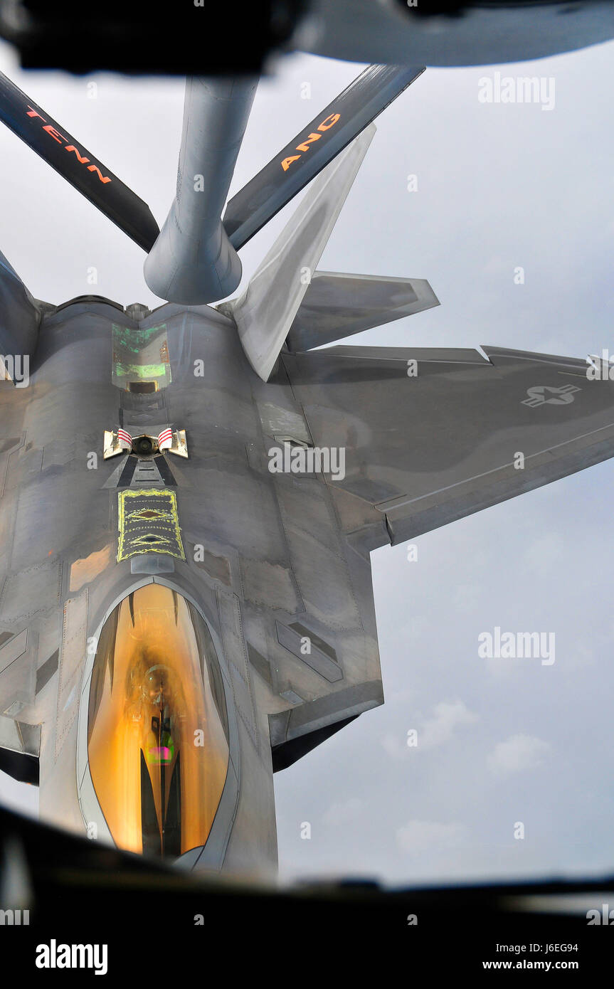 An F22 Raptor from the 95th Fighter Squadron, Tyndall AFB, Florida