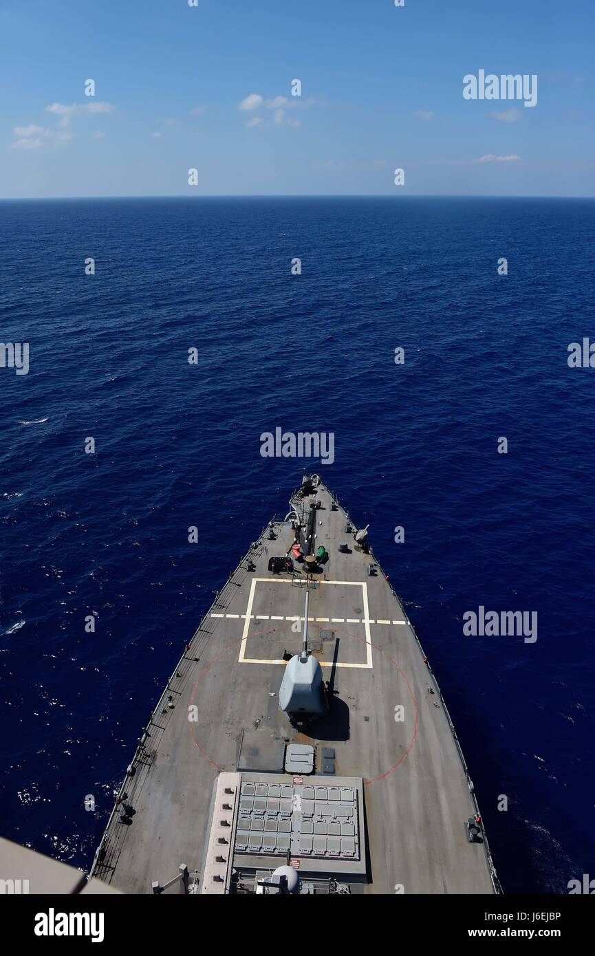 An arleigh burke class guided missile destroyer forward deployed to ...