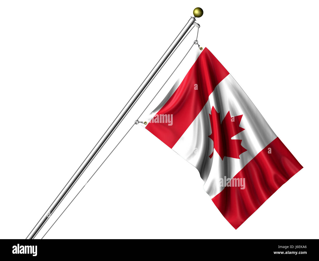 isolated america canada flag pole canadian isolated colour canada flag pole Stock Photo