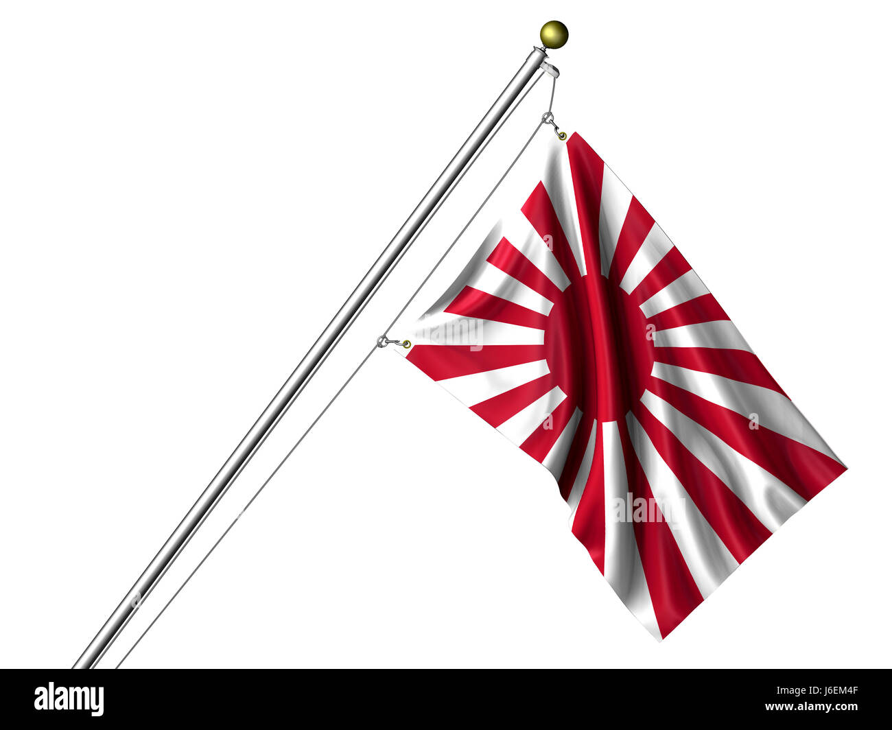 isolated asia flag pole japanese japan asian isolated colour flag pole textile Stock Photo