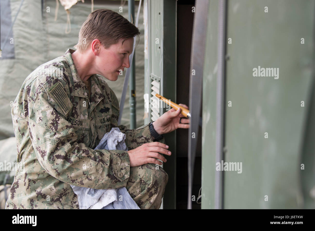 Task Force 56 Construction Mechanic 3rd Class Hannah Nelson, assigned to Task Force ...