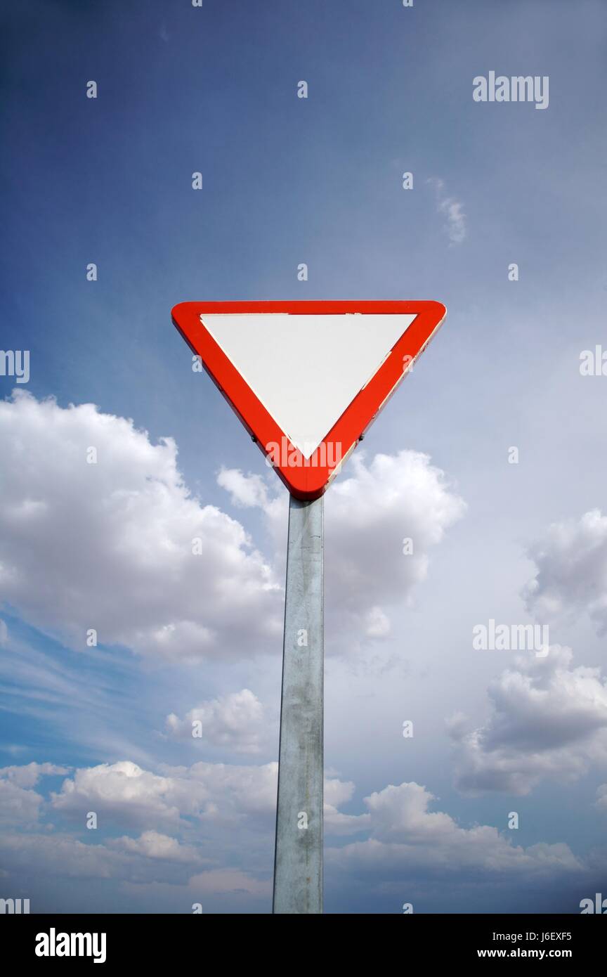 sign signal traffic transportation motorway highway triangle icon road street Stock Photo